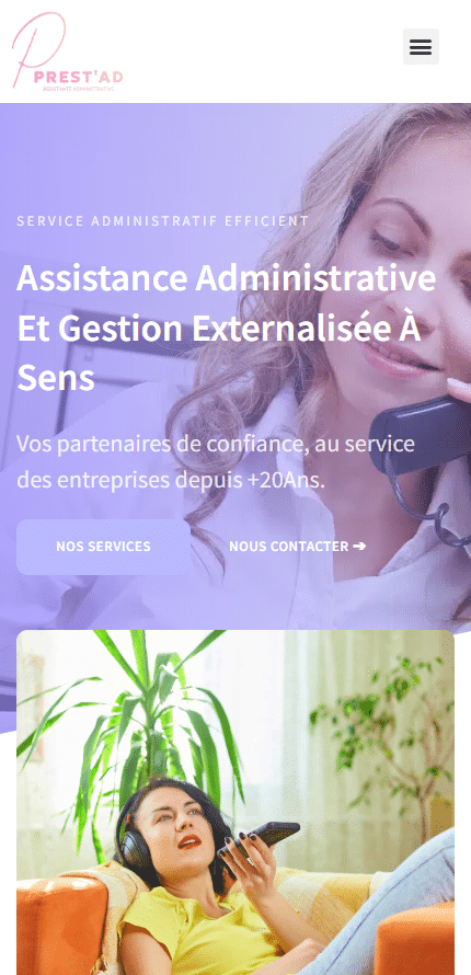 hero section Prest'Ad format téléphone